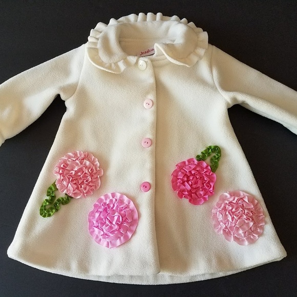 Jessica Ann Pink, Green and White Coat 100% Polyes - Picture 2 of 8